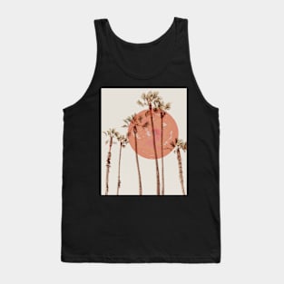 Red moon and palm trees Tank Top